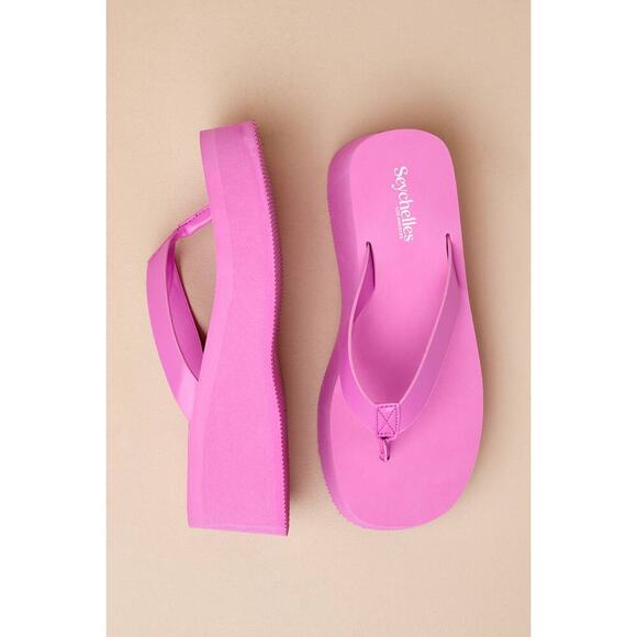 Seychelles Skyscraper Fuchsia Flatform Sandals - Picture 1 of 5